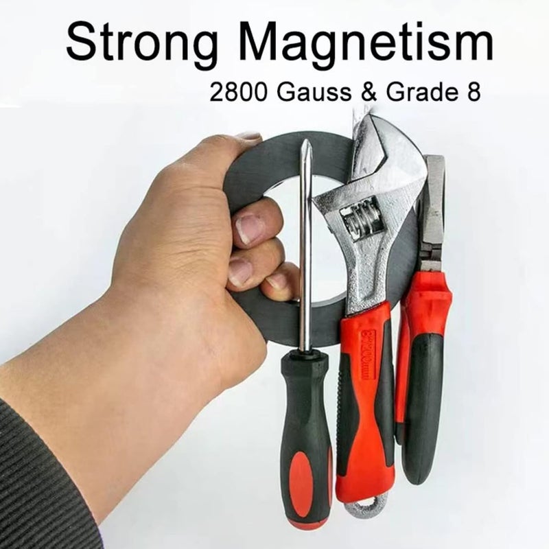 AOAUTO Large Ceramic Ring Magnet,Industrial Grade 8 Ferrite Ring Magnets with Hole for Science Experiment-OD100mmxID60mmx15mm - Image 4